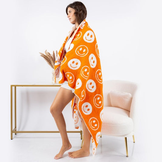 Happy Face Throw Blanket (2 colors)