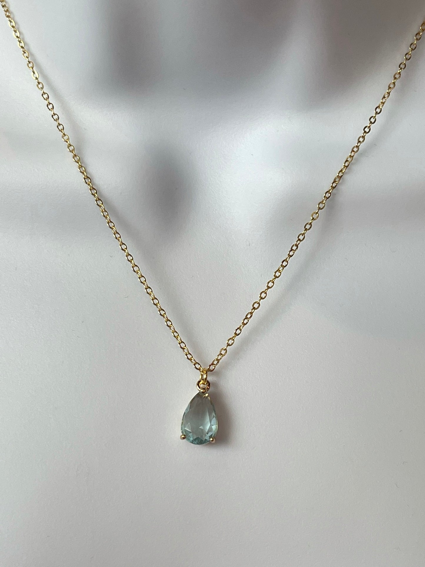 Aquamarine Pear Necklace