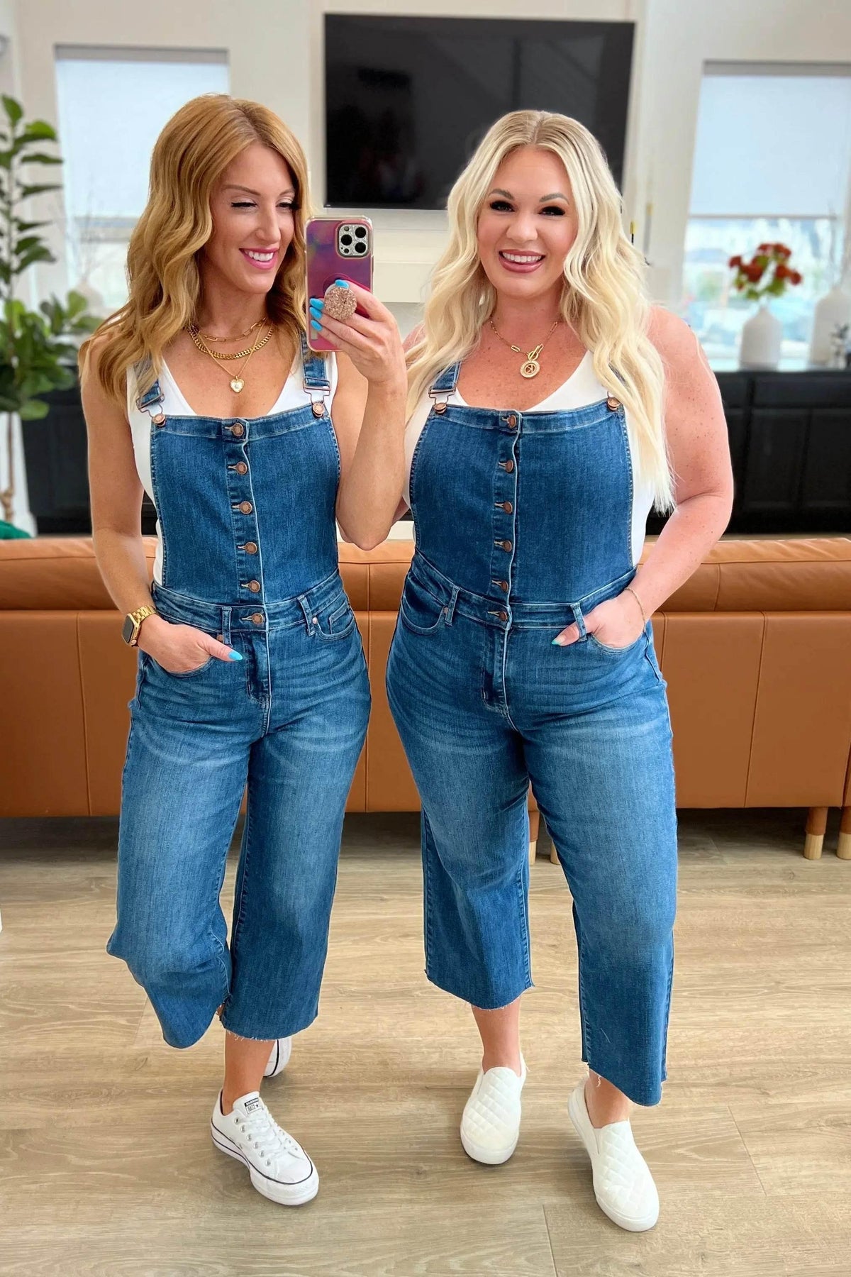 Priscilla High Rise Crop Wide Leg Denim Overalls - Essential Southern Charm