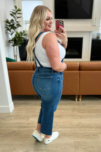 Priscilla High Rise Crop Wide Leg Denim Overalls - Essential Southern Charm