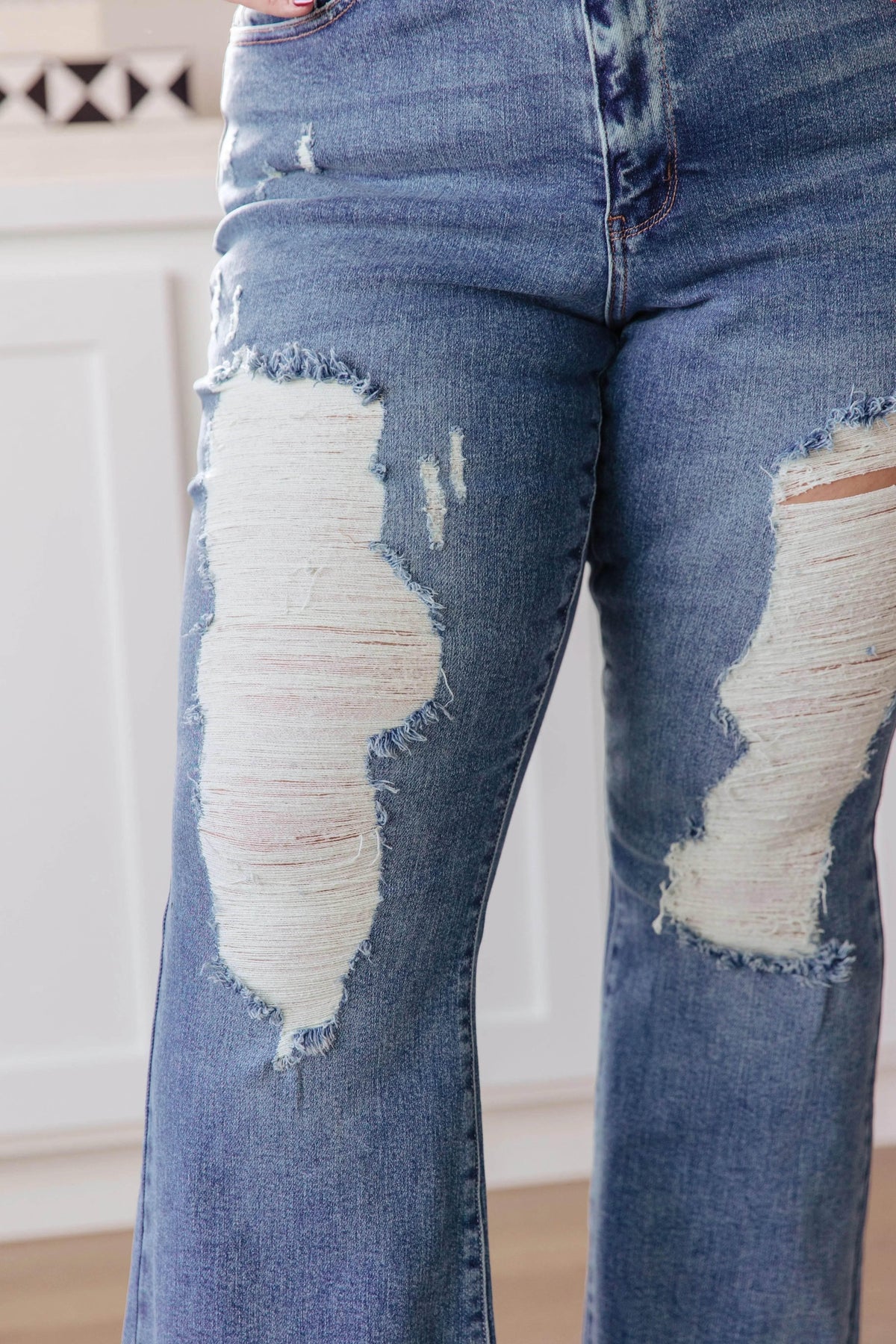 Kiana High Rise Heavy Destroy Flare - Essential Southern Charm
