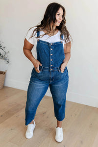 Priscilla High Rise Crop Wide Leg Denim Overalls - Essential Southern Charm