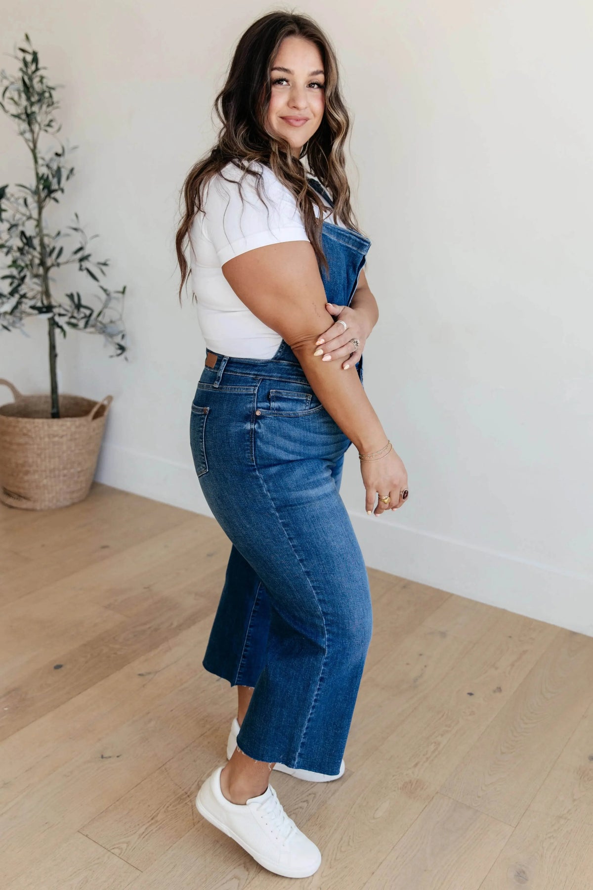 Priscilla High Rise Crop Wide Leg Denim Overalls - Essential Southern Charm