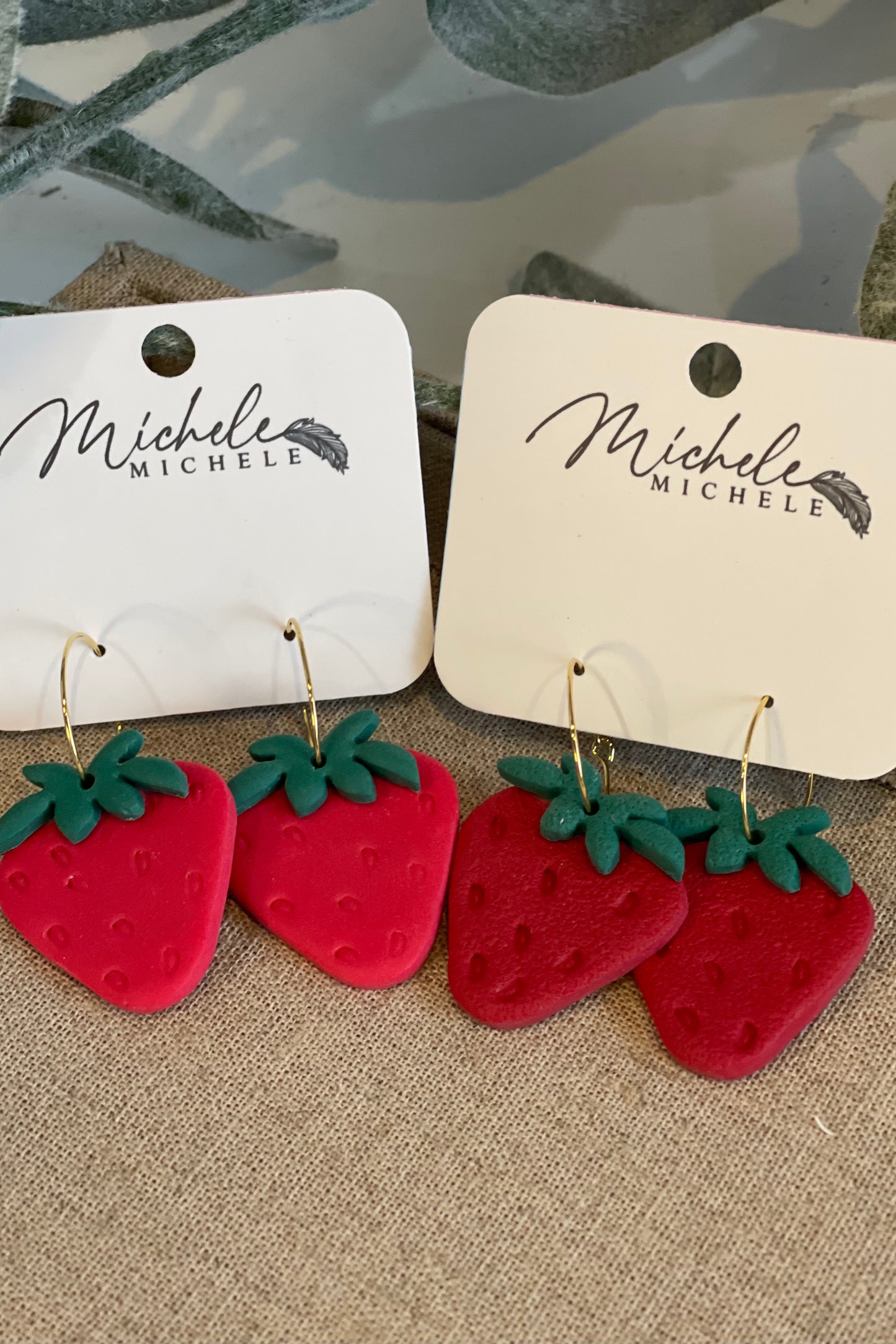 Strawberry Small Hoop Earrings (2 colors)